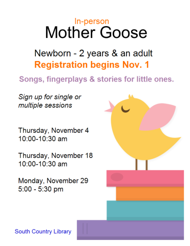 Mother Goose Thursday, Nov 4 at 10 am
