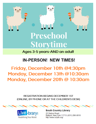 Preschool Storytime Friday 