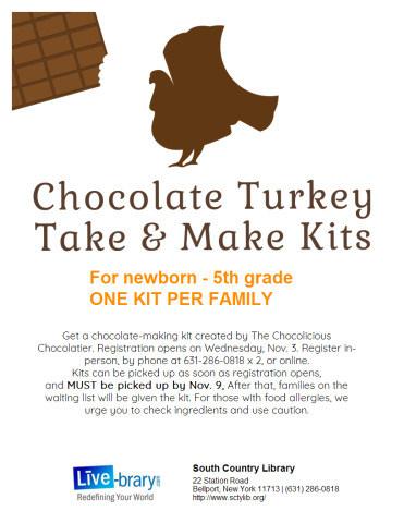 Chocolate Turkey Kit ONE PER FAMILY