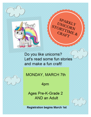 Sparkly Unicorn Storytime & Craft