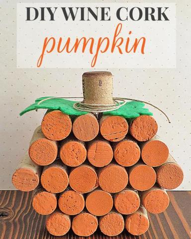 DIY Wine Cork Pumpkin