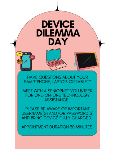 Device Dilemma Day Flyer with program information