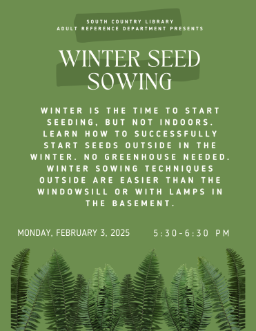 Winter Seed Sowing Poster with Program Info