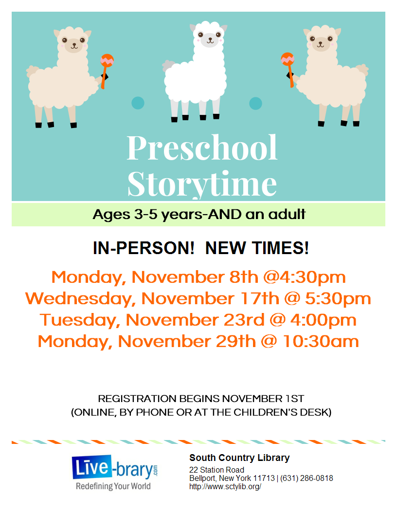 Storytime (Mon. Nov. 8)