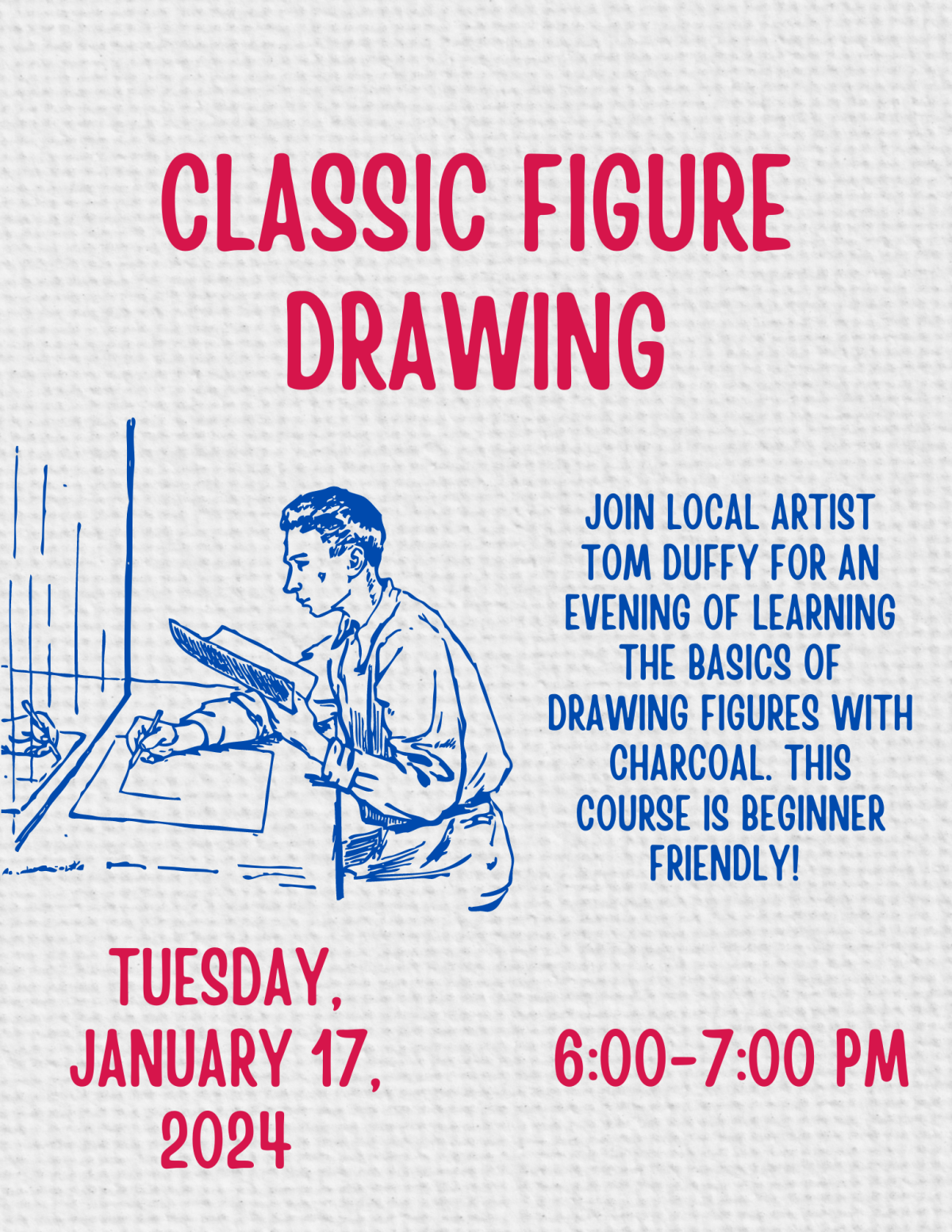 Classic Figure Drawing Poster with Program Info